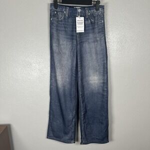 NEW Mila Rosabella Denim Printed Sweatpants Jeans Womens Small Medium Dark Wash